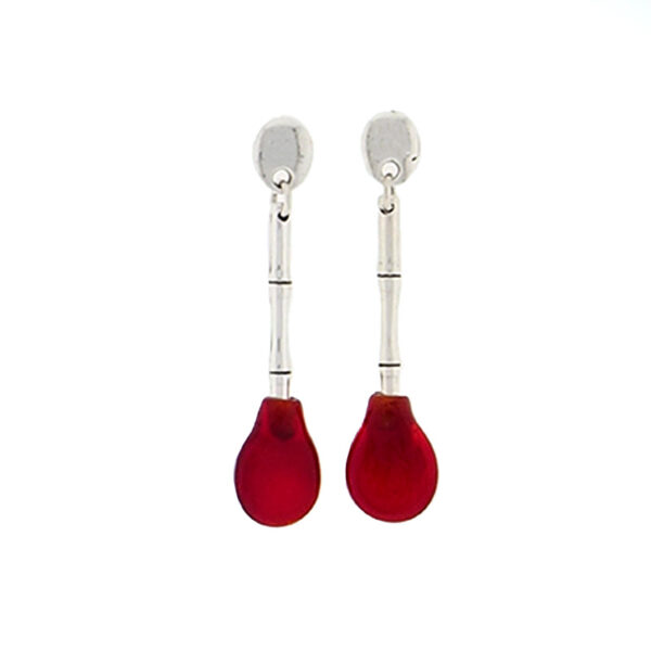 pendientes rojos mujer 1parami